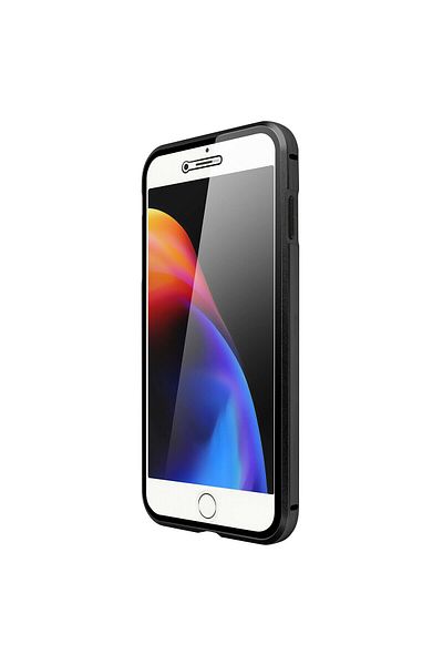 OEM Carcasă magnetică 360° (față + sticlă spate) pentru iPhone 8, neagră