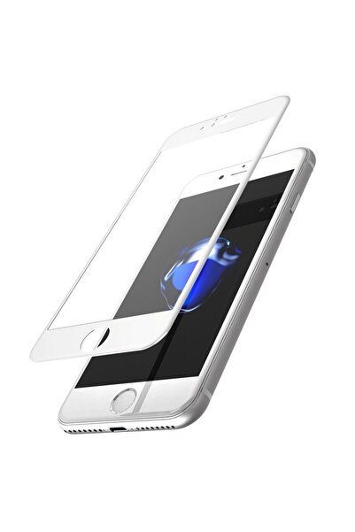 OEM Стъклено фолио за Apple iPhone 7, Елегантност Луксозни цветни кантове Бяло