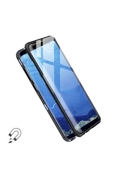 OEM Carcasă magnetică 360° (față + sticlă spate) pentru Samsung Galaxy S8, neagră
