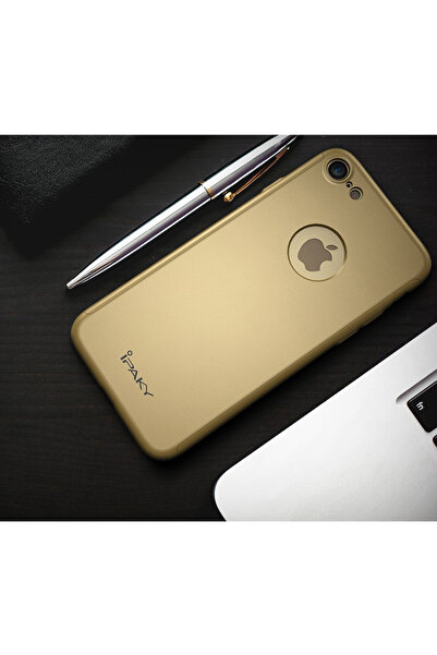 OEM Калъф за Apple iPhone 8, FullBody Elegance Luxury iPaky Gold, 360-градусо...
