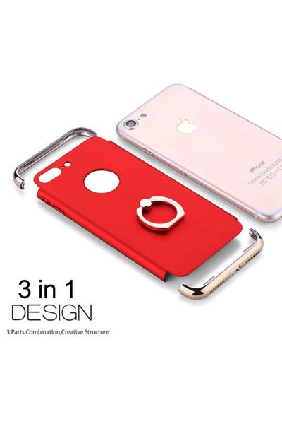 OEM Husa de telefon pentru iPhone 7 Plus oferă protecție 3 în 1, ultrasubțire - Inel G roșu Lux