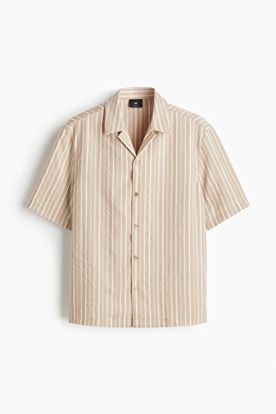 H&M Lyocell Karışımlı Erkek Yaka Gömlek Regular Fit