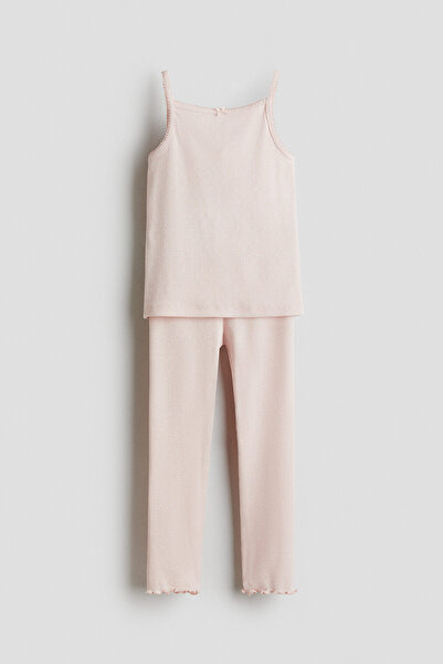 H&M Ribanalı ve Pamuklu Pijama Takımı