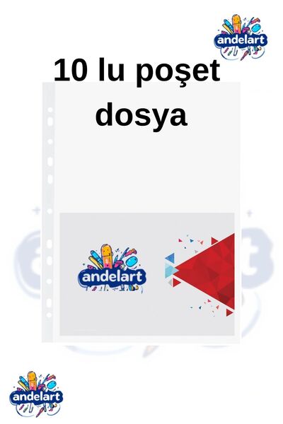 andelart 10 Adet A4 Şeffaf Dosya Föy Poşet Dosya
