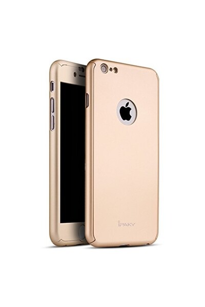 OEM Husă Aisi Full Cover 360 pentru iPhone 6/6S, aurie + folie de sticlă