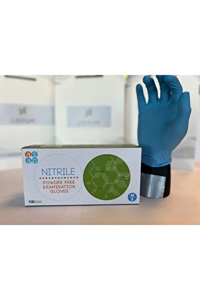 Asap Mavi Nitril Pudrasız Eldiven 3,5 Gr-medıum-100'lü Paket