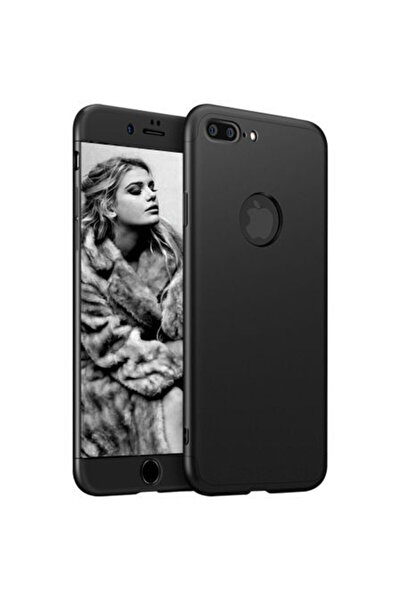 OEM Калъф за Apple iPhone 8 Plus, FullBody Elegance Luxury Black, 360-градусо...