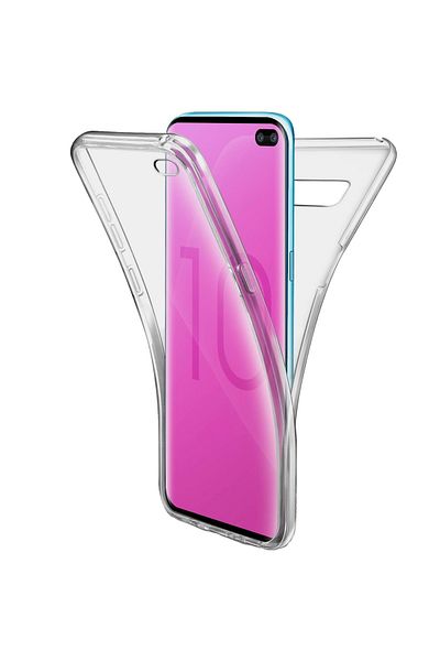 OEM Full TPU 360° Case (front + back) for Samsung Galaxy S10+, Transparent Gray