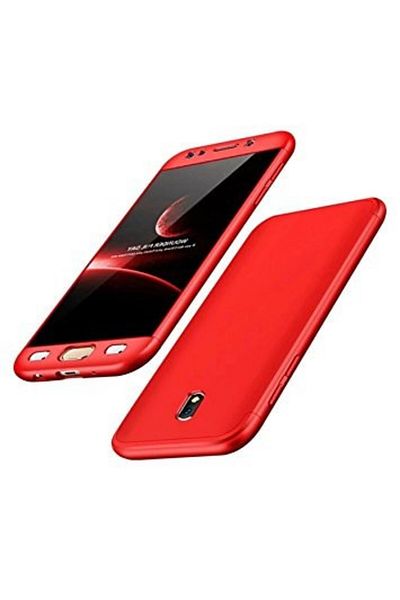 OEM Husa Samsung Galaxy J5 2017, FullBody Elegance Luxury Red, acoperire completă la 360 de grade cu folie de sticlă