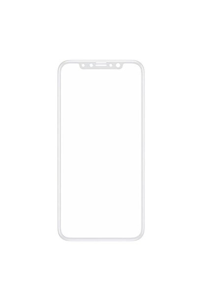 OEM 5D γυάλινη μεμβράνη Apple iPhone XS MAX, MyStyle χρωματιστά άκρα Λευκό