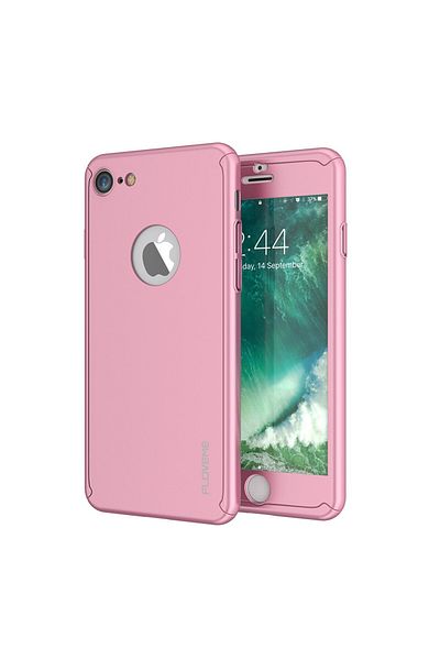 OEM Husa integrală MyStyle Rose-Gold pentru Apple iPhone 7, acoperire completă la 360 de grade cu folie de protecție
