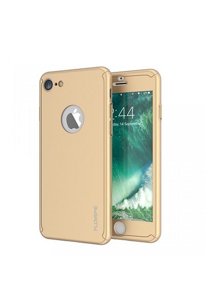 OEM Husă Apple iPhone 6/6S, Full Body Luxury Gold, acoperire completă la 360 de grade cu folie de protecție din sticlă gratuită