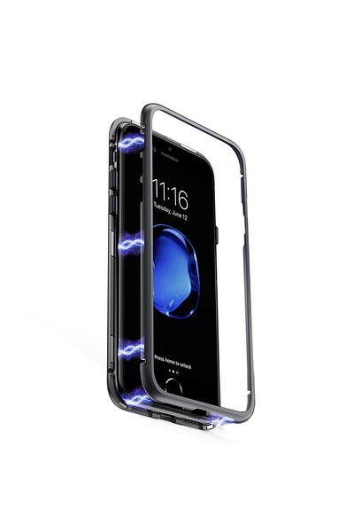 OEM Carcasă magnetică 360° față + spate sticlă cu ramă metalică pentru iPhone Xs Max