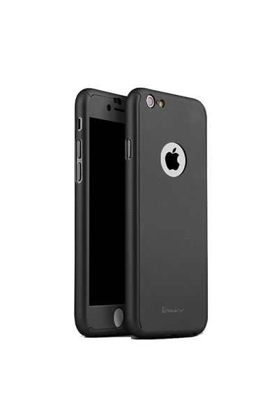 OEM Carcasă Premium Apple iPhone 6/6S Plus IPAKY Full Cover 360 Negru + Folie Cadou