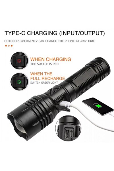 ForWhat Büro Ev Ofis İş Güvenliği için Şarjlı Lamba Yüksek Güç Spot Uzun Menz...