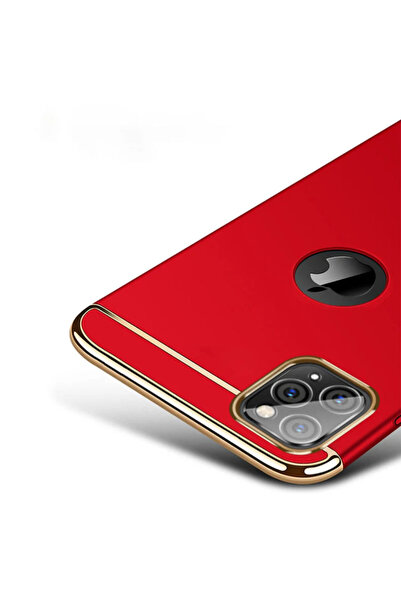OEM Калъф за Apple iPhone 11 PRO, Елегантен луксозен 3в1, червен