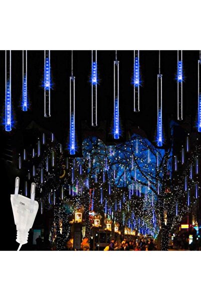 SIKS Instalație de Crăciun, Ploi de meteoriți, 75 cm, 8 tuburi x 36 LED-uri, 288 LED-uri, Sârmă transparentă