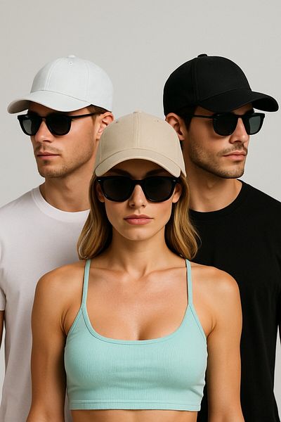 akix Unisex Plain Model Sports Hat with Velcro Adjustable on the Back 3 Pcs