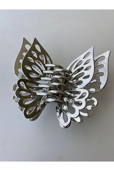 shop Butterfly Peg Hair Clip – Shiny Plastic, Gold/Silver Color, Large Size Women's Hair Accessory