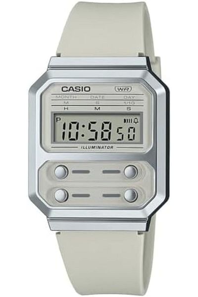Casio Retro Vintage Unisex Wristwatch - Quartz Casual Rubber White Band Resin Case Digital White Dia