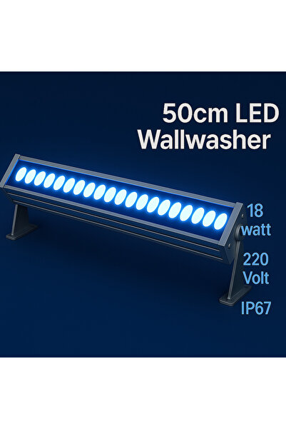 DEHALUX LIGHTING 50cm 18w Led Wallwasher Mavi | Dış Cephe, Minare, Bahçe Aydı...