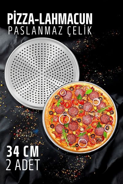 Transformacion Pizza Tray - Lahmacun Pizza Pita Baking Tray 34 cm Set of 2 721810