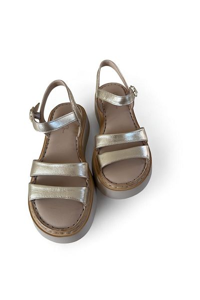 sorella Women's Orthopedic Sole Gold/Silver Genuine Leather Sandals - Sorti̇e