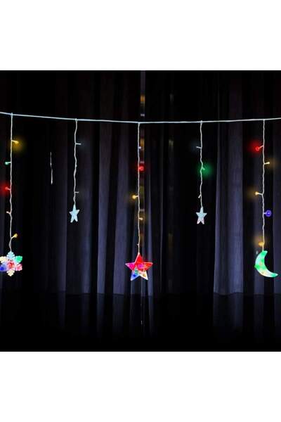 SIKS Instalație de Crăciun, Cortina „Crăciun Fericit”, 5 Ornamente de Crăciun...