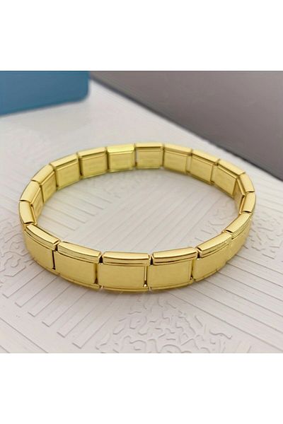 Tasarım Steel Bracelet Italian Charm Unwritten Model Unisex Men Women 3 mm 18 cm Golden Yellow Gold