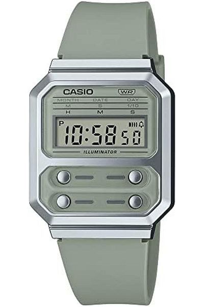 Casio Unisex Watch Vintage Digital Clear Dial Resin Band A100WEF-3ADF