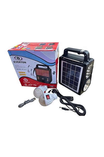 OnlyTech Rt-913 Şarjlı Fm/usb/bt Güneş Enerjili 2 Ampullü Solar Set (KABLOSUZ...