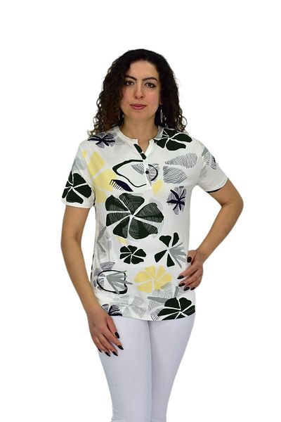 LİNSOLİTA Women's Short Sleeve Printed Blouse Bgl-St04697