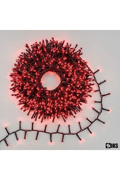 SIKS Linear Christmas Installation, Indoor/Outdoor, 50m Roll, 8 Light Effects, Red, Black Wire