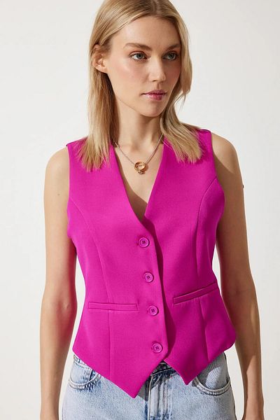 eft butik Straight Cut Buttoned Lined Women's Vest