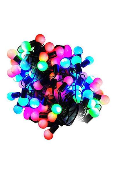 SIKS Ghirlandă luminoasă colorată, 11 metri, sferă LED cu fir negru, 90 LED-u...