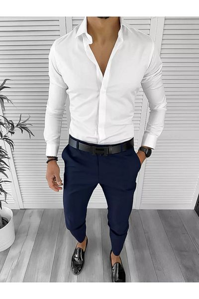 dehaine Men's shirt, elegant, white, 12991