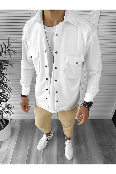 dehaine Men's shirt, casual, white, 12910