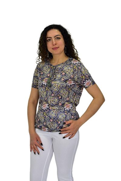 LİNSOLİTA Women's Short Sleeve Printed Blouse Bgl-St04689
