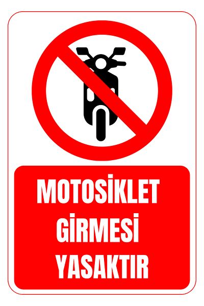 Girl Power 35 X 50 Motorcycle No Entry Foil Printing Sticker Warning Sign