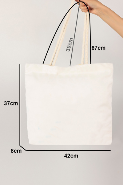 MILANOFOX Punch Embroidered Canvas Fabric Beach and Casual Shoulder Bag – Colorful Design, Durable Woven, Summer