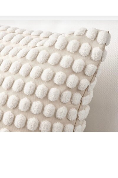 IKEA Κάλυμμα μαξιλαριού Svartpoppel σε λευκό χρώμα 50x50cm με ανάγλυφο σχέδιο