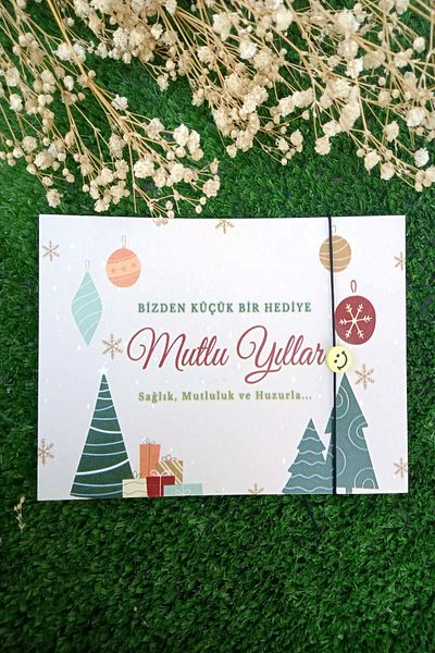 Emtory 10 Pieces Pine Tree Design New Year's Card - Emoji Bracelet - New Year's Gift - Lucky Bracelet