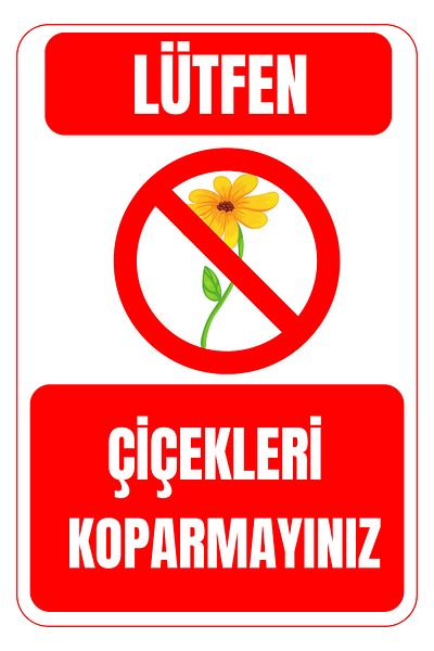 Girl Power 35 X 50 Please Do Not Pick the Flowers Foil Printing Sticker Warning Sign