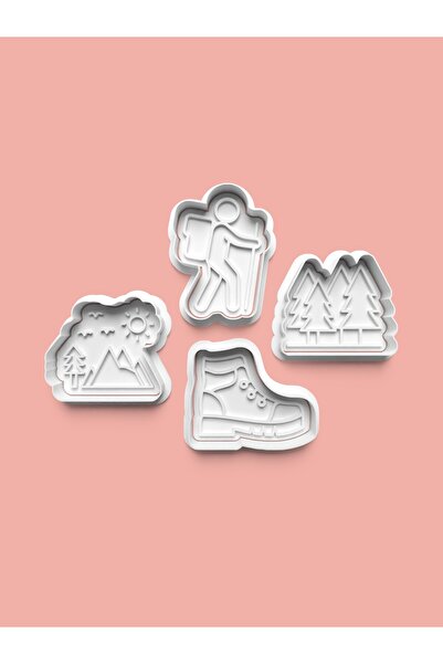 AKTASTORE قالب كوكيز للتنزه في الطبيعة وقالب عجينة السكر مجموعة من 4 قطع 0672...