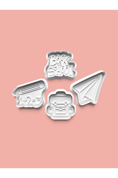 AKTASTORE Back to School Cookie Mold and Sugar Dough Mold Set of 4