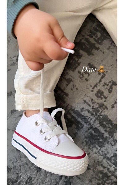 LEVENT ÖZCAN Günlük Keten Rahat Beyaz Bebek & Çocuk Sneaker Convers Spor Ayak...