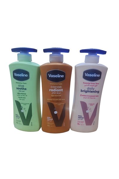 Vaseline Vaseline Original Lotion Even Tone + Cocoa + Aloe Vera 400g 3 pieces