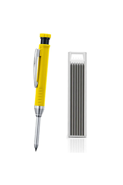 Choice مجموعة B - قلم رصاص ميكانيكي أصفر سادة للنجار مع مبراة أدوات النجارة 2...