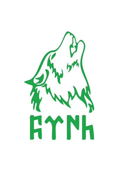 Reysa Tasarım Bozkurt and Turkish Sticker 17X17 cm Green