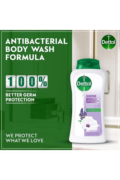 Dettol Sensitive Shower Gel & Body Wash Lavender & White Musk Scent 250 ml